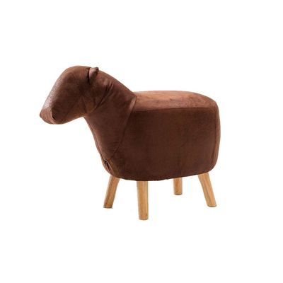 Solid Wood Animal Oxford Cloth Stool Ottoman Creative & Cute Stool for Kids Toy Chest Chair for Children Footstool 4 Legs (Pony)