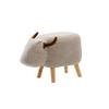 Solid Wood Animal Leather Stool Ottoman Creative & Cute Stool for Kids Toy Chest Chair for Children Solid Wood Footstool 4 Legs (Gray Cattle) view 1