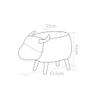 Solid Wood Animal Leather Stool Ottoman Creative & Cute Stool for Kids Toy Chest Chair for Children Solid Wood Footstool 4 Legs (Gray Cattle) view 2