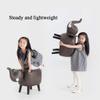 Solid Wood Animal Linen Stool Ottoman Creative & Cute Stool for Kids Toy Chest Chair for Children Footstool 4 Legs (Piggy) view 3