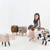 Solid Wood Animal Linen Stool Ottoman Creative & Cute Stool for Kids Toy Chest Chair for Children Footstool 4 Legs (Piggy) view 4