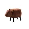 Solid Wood Animal Leather Stool Ottoman Creative & Cute Stool for Kids Toy Chest Chair for Children Solid Wood Footstool 4 Legs (Cattle) view 1