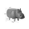 Solid Wood Animal Leather Stool Ottoman Creative & Cute Stool for Kids Toy Chest Chair for Children Footstool 4 Legs (Hippo) view 3