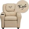 Custom Designed Kids Recliner with Cup Holder and Headrest with Your Personalized Name view 3
