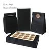 Medium Party Favor Bag 50 pcs Food Safe Paper and Ink, Natural (Biodegradable), Vivid Colored Self-Stand Buffet Bags, Bottom Square Paper Treat Bag. with 60 pcs Stickers 1.5 inch. (Black) view 3
