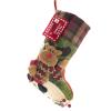 ETERAMUS 21 inch Plaid Christmas Stockings Deer, Bear, Animal One Piece, Felt Large Plush 3D Reindeer Snowman Design Hanging Stocking for Girls Boys Xmas Tree Mantel Party Decor (Green) view 1