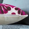 Decorative Floral Leaf Couch Bed Sofa Pillow Cover 1PC Tropical Plant Leaves Embroidered Throw Pillow Cover 17x17" Purple Brown and White Cotton Canvas Base Accent Pillow Cushion Shell 43x43cm view 2
