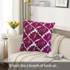 Decorative Floral Leaf Couch Bed Sofa Pillow Cover 1PC Tropical Plant Leaves Embroidered Throw Pillow Cover 17x17" Purple Brown and White Cotton Canvas Base Accent Pillow Cushion Shell 43x43cm view 3
