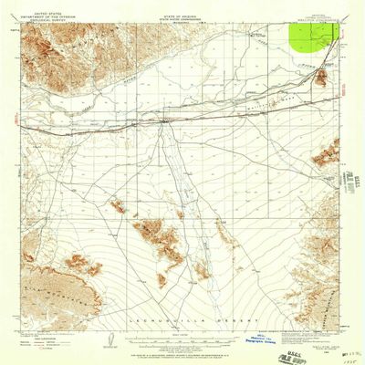 Wellton AZ topo map, 1:62500 Scale, 15 X 15 Minute, Historical, 1926, Updated 1958, 20.7 x 16.9 in - Polypropylene