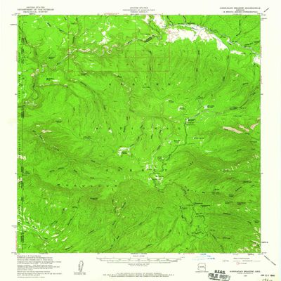 Hannagan Meadow AZ topo map, 1:62500 Scale, 15 X 15 Minute, Historical, 1958, Updated 1960, 20.6 x 16.9 in - Polypropylene