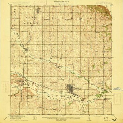 YellowMaps Falls City NE topo map, 1:62500 Scale, 15 X 15 Minute, Historical, 1915, 19.7 x 16.3 in - Polypropylene