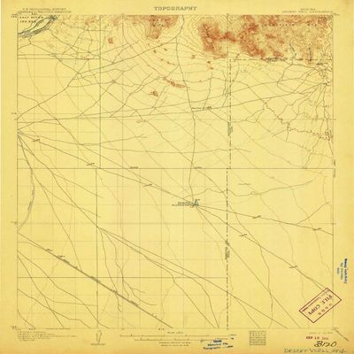 Desert Well AZ topo map, 1:62500 Scale, 15 X 15 Minute, Historical, 1906, 19.7 x 16.5 in - Polypropylene