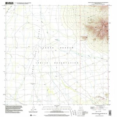 YellowMaps Santa Rosa Mountains SW AZ topo map, 1:24000 Scale, 7.5 X 7.5 Minute, Historical, 1996, Updated 2003, 26.9 x 22 in - Polypropylene