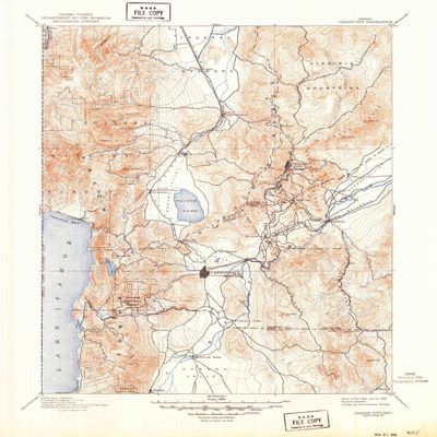 YellowMaps Carson City NV topo map, 1:125000 Scale, 30 X 30 Minute, Historical, 1893, Updated 1949, 20.8 x 17 in - Polypropylene