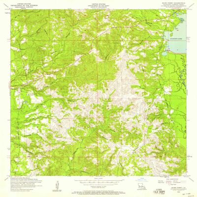 YellowMaps Burr Ferry LA topo map, 1:24000 Scale, 7.5 X 7.5 Minute, Historical, 1954, Updated 1958, 26.9 x 22 in - Polypropylene