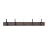 Amazon Basics Wall-Mounted Metal Coat Rack, 5 Hooks, Espresso view 1