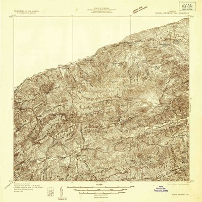 YellowMaps Rural Retreat VA topo map, 1:48000 Scale, 15 X 15 Minute, Historical, 1931, 18.6 x 21.1 in - Polypropylene