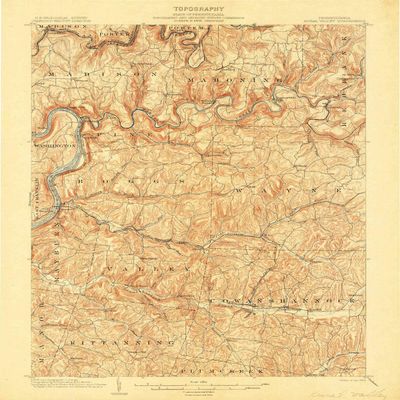 YellowMaps Rural Valley PA topo map, 1:62500 Scale, 15 X 15 Minute, Historical, 1903, 19.9 x 15.9 in - Polypropylene