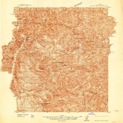 Yellow Pine ID topo map, 1:48000 Scale, 15 X 15 Minute, Historical, 1937, 26.8 x 22 in - Polypropylene
