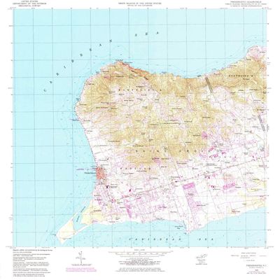 YellowMaps Frederiksted VI topo map, 1:24000 Scale, 7.5 X 7.5 Minute, Historical, 1958, Updated 1983, 26.72 x 24.01 in - Polypropylene
