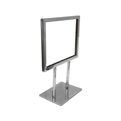 MH GLOBAL 7-1/4 Inch x 5-3/4 Inch Chrome Plated Steel Counter Card Frame Display Fixture Retail Store