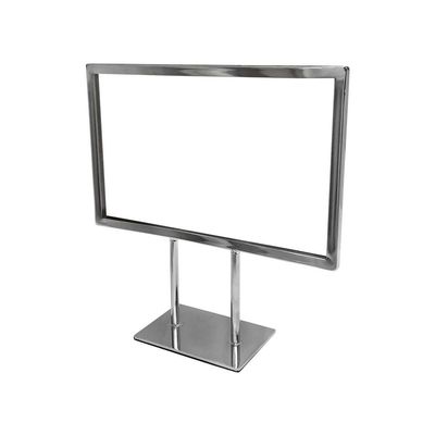 MH GLOBAL 11-1/4 Inch x 7-1/4 Inch Chrome Plated Steel Counter Card Frame Display Fixture Retail Store