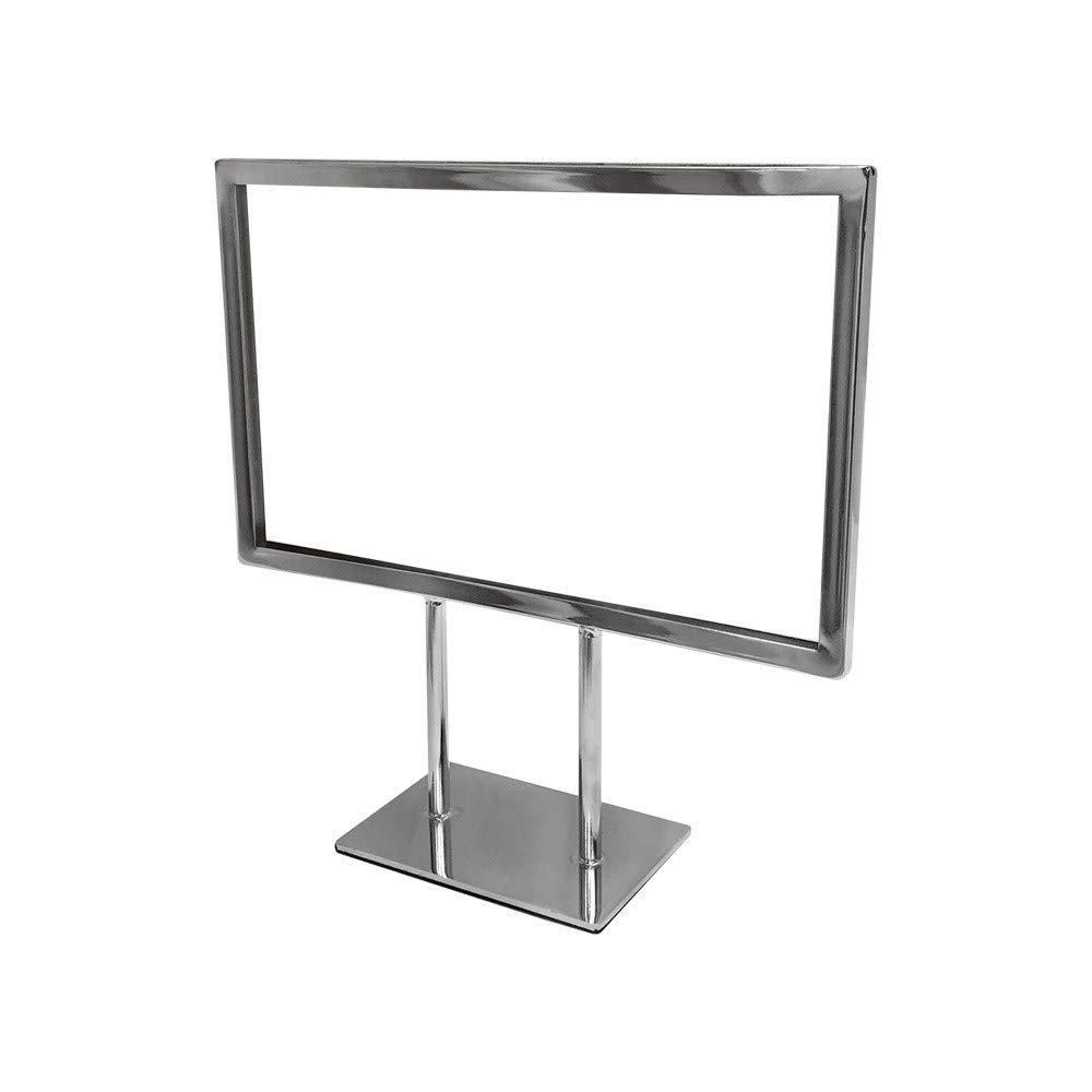 MH GLOBAL 11-1/4 Inch x 7-1/4 Inch Chrome Plated Steel Counter Card Frame Display Fixture Retail Store