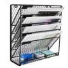 PAG Hanging Wall File Holder Mail Organizer Metal Chicken Wire Wall Mounted Literature Rack, 6 Tier, Black view 1