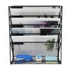 PAG Hanging Wall File Holder Mail Organizer Metal Chicken Wire Wall Mounted Literature Rack, 6 Tier, Black view 2