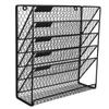 PAG Hanging Wall File Holder Mail Organizer Metal Chicken Wire Wall Mounted Literature Rack, 6 Tier, Black view 3