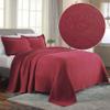 Superior 2 Piece Celtic Circles Cotton Bedspread Set, Decorative Bed Spread, Home Bed Decor, 1 Pillow Sham, Medium Weight Blanket, Matelasse Coverlet Bedding, Wedding Ring Design, King, Burgundy view 2