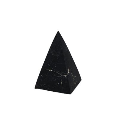 Shungite Club Shungite Stone High Pyramid Unpolished, Black, 50 mm