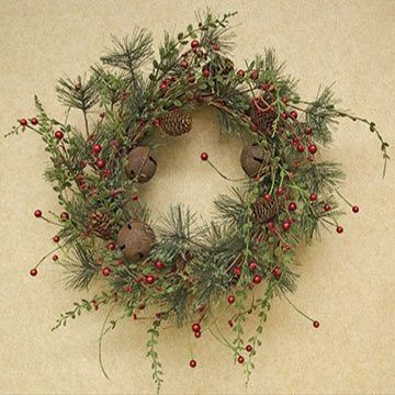 CWI Gifts Red Berry Pine Wreath, 22"