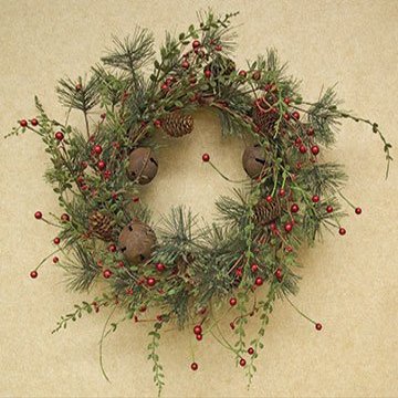 CWI Gifts Red Berry Pine Wreath, 22"