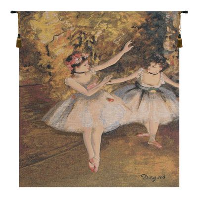 C Charlotte Home Furnishings Inc Two Dancers On Stage European Tapestry Wall Hanging | Viscose Cotton and Polyester Blend Wall Art | 26 in. x 17 in | Home Decor Accents | Inspired by Famous