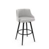 Amisco Duncan 31.75" Bar Height Swivel Stool - Grey Beige Polyester/Black Metal view 1