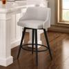 Amisco Duncan 31.75" Bar Height Swivel Stool - Grey Beige Polyester/Black Metal view 2