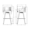 Amisco Duncan 31.75" Bar Height Swivel Stool - Grey Beige Polyester/Black Metal view 3