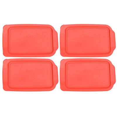 Pyrex 234-PC 4qt Red Food Storage Replacement Lid (4-Pack) - Made in USA