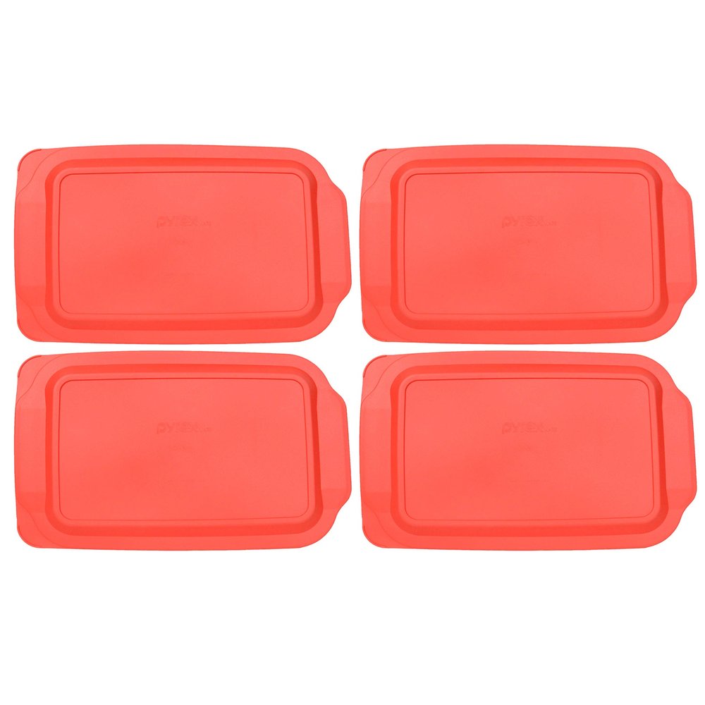 Pyrex 234-PC 4qt Red Food Storage Replacement Lid (4-Pack) - Made in USA