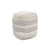 Pasargad Home Grandcanyon Premium Cotton Pouf, 100% Cotton Pouf, Hand Woven- Polly Beads Stuffed Pouf- Sitting, Foot Stool - Square Poufs for Living Room - Luxury Room Decor, 20"x20"x20", Beige view 1