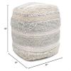 Pasargad Home Grandcanyon Premium Cotton Pouf, 100% Cotton Pouf, Hand Woven- Polly Beads Stuffed Pouf- Sitting, Foot Stool - Square Poufs for Living Room - Luxury Room Decor, 20"x20"x20", Beige view 3
