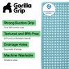 GORILLA GRIP Patented Bath Tub Shower Mat, Machine Washable Bathtub Floor Liner Mats, Suction Cups and Drain Holes to Keep Tubs Clean, Soft on Feet, Bathroom Essentials, 35x16 Inch, Clear Turquoise view 2
