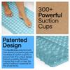 GORILLA GRIP Patented Bath Tub Shower Mat, Machine Washable Bathtub Floor Liner Mats, Suction Cups and Drain Holes to Keep Tubs Clean, Soft on Feet, Bathroom Essentials, 35x16 Inch, Clear Turquoise view 3