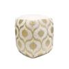 Pasargad Home Grandcanyon Cotton Pouf, 100% Cotton Pouf, Handwoven- Polly Beads Stuffed - Sitting, Foot Stool- Poufs for Living Room - Luxury Room Decor, 20" x 20" x 20", Ivory/Gold view 1