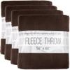 (24 Pack) Bulk Fleece 50x60 Throw Blankets for Wedding Favors, Homeless Women, Men, Homes, Bed, Sofa, Couch, Office, Pet Blankets, Travel | Soft Warm Lightweight Throw Blankets in Bulk (Brown) view 1