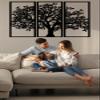 3 Panels Family Tree Metal Wall Decor Tree of Life Metal Wall Art, Home Bedroom Living Room Decor 3D Wall Art 3 Panels Family Tree Metal Wall Decor Modern Decoration (Black, 30"W x 20"H/76x51cm) view 2