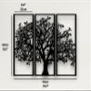 3 Panels Family Tree Metal Wall Decor Tree of Life Metal Wall Art, Home Bedroom Living Room Decor 3D Wall Art 3 Panels Family Tree Metal Wall Decor Modern Decoration (Black, 30"W x 20"H/76x51cm) view 3