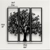 3 Panels Family Tree Metal Wall Decor Tree of Life Metal Wall Art, Home Bedroom Living Room Decor 3D Wall Art 3 Panels Family Tree Metal Wall Decor Modern Decoration (Black, 69"W x 46"H/175x117cm) view 3