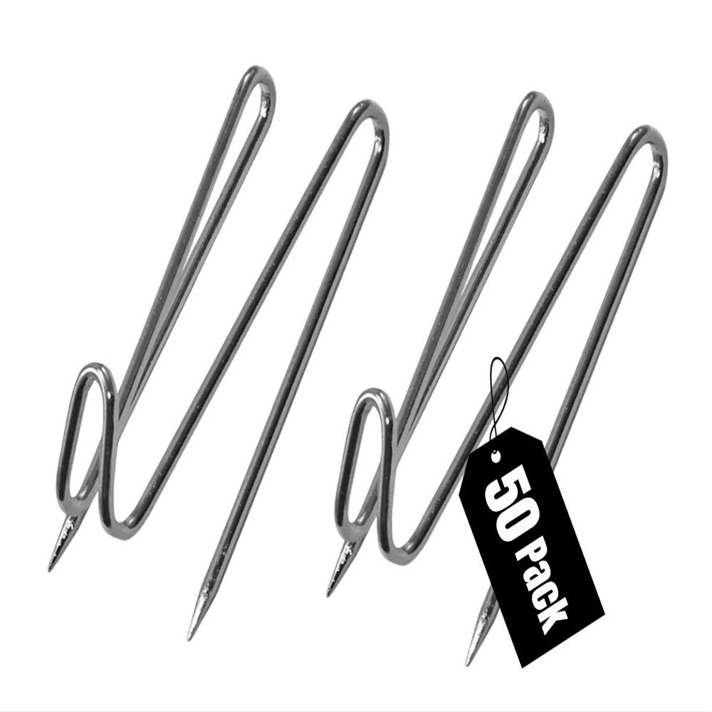 1InTheOffice Panel Wall Wire Hooks, Wall Hooks for Fabric Panel Cubicle Hooks, Silver, 50 Pack